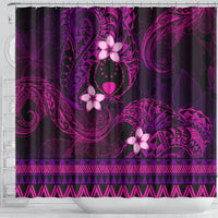 FSM Pohnpei State Shower Curtain Tribal Pattern Pink Version LT01 - Polynesian Pride