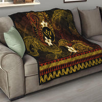 FSM Kosrae State Quilt Tribal Pattern Gold Version LT01 - Polynesian Pride