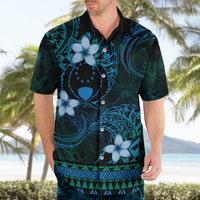 FSM Pohnpei State Hawaiian Shirt Tribal Pattern Ocean Version LT01 - Polynesian Pride