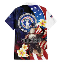 Personalized Northern Mariana Islands 4th of July Family Matching Off Shoulder Short Dress and Hawaiian Shirt Plumeria USA Eagle LT01 - Polynesian Pride