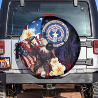 Northern Mariana Islands 4th of July Spare Tire Cover Plumeria USA Eagle LT01 Multicolor - Polynesian Pride