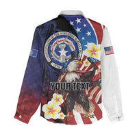 Personalized Northern Mariana Islands 4th of July Women Casual Shirt Plumeria USA Eagle LT01 - Polynesian Pride