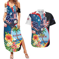 Personalized Guam Fourth of July Couples Matching Summer Maxi Dress and Hawaiian Shirt Tropical Flowers LT01 Multicolor - Polynesian Pride