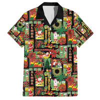 Hawaiian Santa Christmas Pattern Hawaiian Shirt Black Version - Polynesian Pride