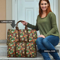 Hawaiian Santa Christmas Pattern Travel Bag Black Version - Polynesian Pride