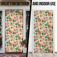 Hawaiian Santa Christmas Pattern Door Cover White Version - Polynesian Pride