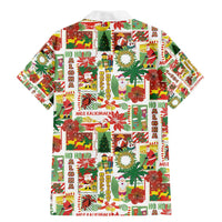 Hawaiian Santa Christmas Pattern Family Matching Mermaid Dress and Hawaiian Shirt White Version LT01 - Polynesian Pride
