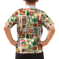 Hawaiian Santa Christmas Pattern Family Matching Summer Maxi Dress and Hawaiian Shirt White Version - Polynesian Pride
