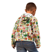 Hawaiian Santa Christmas Pattern Kid Hoodie White Version - Polynesian Pride