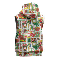 Hawaiian Santa Christmas Pattern Sleeveless Hoodie White Version - Polynesian Pride