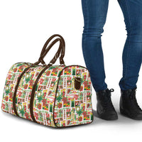 Hawaiian Santa Christmas Pattern Travel Bag White Version - Polynesian Pride