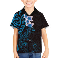 New Zealand Tuatara Plumeria Hawaiian Shirt Maori Blue Koru Tribal Tattoo LT01 - Polynesian Pride