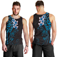 New Zealand Tuatara Plumeria Men Tank Top Maori Blue Koru Tribal Tattoo LT01 - Polynesian Pride