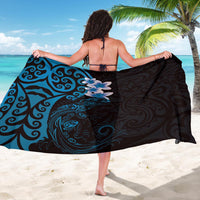 New Zealand Tuatara Plumeria Sarong Maori Blue Koru Tribal Tattoo LT01 - Polynesian Pride