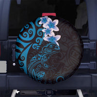 New Zealand Tuatara Plumeria Spare Tire Cover Maori Blue Koru Tribal Tattoo LT01 - Polynesian Pride