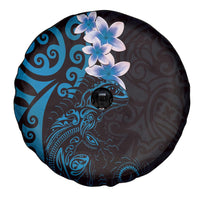 New Zealand Tuatara Plumeria Spare Tire Cover Maori Blue Koru Tribal Tattoo LT01 - Polynesian Pride