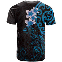New Zealand Tuatara Plumeria T Shirt Maori Blue Koru Tribal Tattoo LT01 - Polynesian Pride