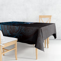 New Zealand Tuatara Plumeria Tablecloth Maori Blue Koru Tribal Tattoo LT01 - Polynesian Pride