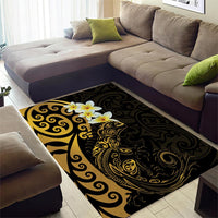 New Zealand Tuatara Plumeria Area Rug Maori Gold Koru Tribal Tattoo LT01 - Polynesian Pride