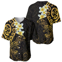 New Zealand Tuatara Plumeria Baseball Jersey Maori Gold Koru Tribal Tattoo LT01 - Polynesian Pride