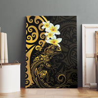 New Zealand Tuatara Plumeria Canvas Wall Art Maori Gold Koru Tribal Tattoo LT01 - Polynesian Pride