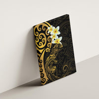 New Zealand Tuatara Plumeria Canvas Wall Art Maori Gold Koru Tribal Tattoo LT01 - Polynesian Pride