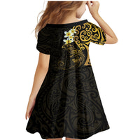 New Zealand Tuatara Plumeria Family Matching Mermaid Dress and Hawaiian Shirt Maori Gold Koru Tribal Tattoo LT01 - Polynesian Pride