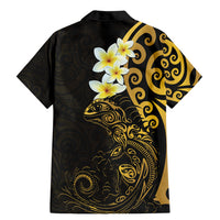 New Zealand Tuatara Plumeria Family Matching Mermaid Dress and Hawaiian Shirt Maori Gold Koru Tribal Tattoo LT01 - Polynesian Pride