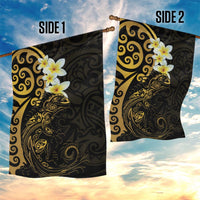 New Zealand Tuatara Plumeria Garden Flag Maori Gold Koru Tribal Tattoo LT01 - Polynesian Pride