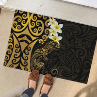 New Zealand Tuatara Plumeria Rubber Doormat Maori Gold Koru Tribal Tattoo LT01 - Polynesian Pride