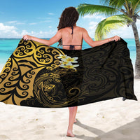 New Zealand Tuatara Plumeria Sarong Maori Gold Koru Tribal Tattoo LT01 - Polynesian Pride