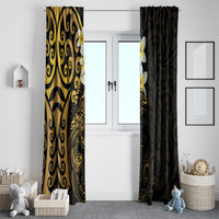 New Zealand Tuatara Plumeria Window Curtain Maori Gold Koru Tribal Tattoo LT01 - Polynesian Pride