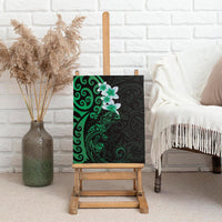 New Zealand Tuatara Plumeria Canvas Wall Art Maori Green Koru Tribal Tattoo LT01 - Polynesian Pride