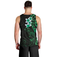 New Zealand Tuatara Plumeria Men Tank Top Maori Green Koru Tribal Tattoo LT01 - Polynesian Pride