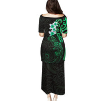 New Zealand Tuatara Plumeria Puletasi Maori Green Koru Tribal Tattoo LT01 - Polynesian Pride