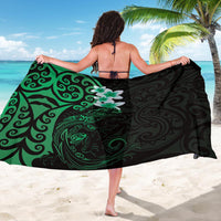 New Zealand Tuatara Plumeria Sarong Maori Green Koru Tribal Tattoo LT01 - Polynesian Pride