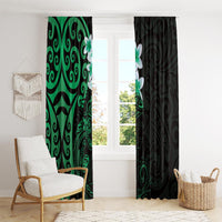 New Zealand Tuatara Plumeria Window Curtain Maori Green Koru Tribal Tattoo LT01 - Polynesian Pride