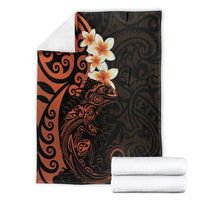 New Zealand Tuatara Plumeria Blanket Maori Orange Koru Tribal Tattoo LT01 - Polynesian Pride