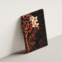 New Zealand Tuatara Plumeria Canvas Wall Art Maori Orange Koru Tribal Tattoo LT01 - Polynesian Pride