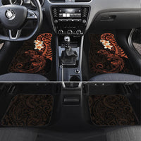 New Zealand Tuatara Plumeria Car Mats Maori Orange Koru Tribal Tattoo LT01 Set 4pcs Orange - Polynesian Pride