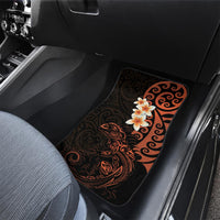 New Zealand Tuatara Plumeria Car Mats Maori Orange Koru Tribal Tattoo LT01 - Polynesian Pride