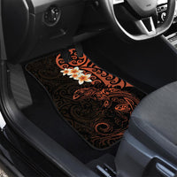 New Zealand Tuatara Plumeria Car Mats Maori Orange Koru Tribal Tattoo LT01 - Polynesian Pride