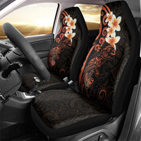 New Zealand Tuatara Plumeria Car Seat Cover Maori Orange Koru Tribal Tattoo LT01 - Polynesian Pride