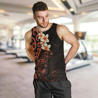 New Zealand Tuatara Plumeria Men Tank Top Maori Orange Koru Tribal Tattoo LT01 Orange - Polynesian Pride