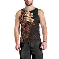New Zealand Tuatara Plumeria Men Tank Top Maori Orange Koru Tribal Tattoo LT01 - Polynesian Pride