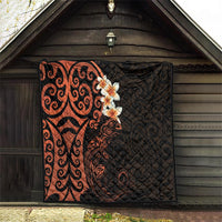 New Zealand Tuatara Plumeria Quilt Maori Orange Koru Tribal Tattoo LT01 - Polynesian Pride