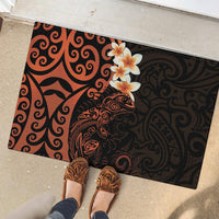 New Zealand Tuatara Plumeria Rubber Doormat Maori Orange Koru Tribal Tattoo LT01 - Polynesian Pride