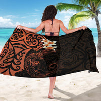 New Zealand Tuatara Plumeria Sarong Maori Orange Koru Tribal Tattoo LT01 - Polynesian Pride
