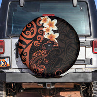New Zealand Tuatara Plumeria Spare Tire Cover Maori Orange Koru Tribal Tattoo LT01 Orange - Polynesian Pride