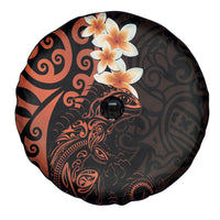 New Zealand Tuatara Plumeria Spare Tire Cover Maori Orange Koru Tribal Tattoo LT01 - Polynesian Pride